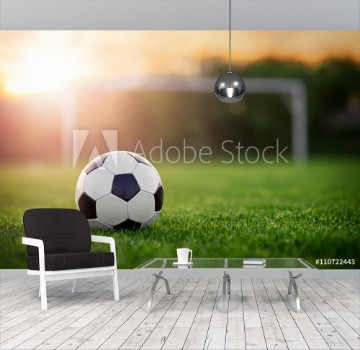 Picture of Soccer sunset Football in the sunset